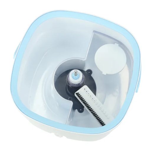 Négyzetes forgó lapos mop vödörrel, tiszta-piszkos víz szeparáció, mikroszál, 2 fej