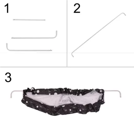 Lehajtható leesésgátló ágyhoz, 200 cm, fekete