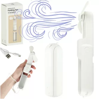   Összecsukható mini USB-C asztali-kézi ventilátor 1200 mAh powerbank, fehér