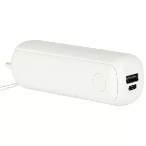Összecsukható mini USB-C asztali-kézi ventilátor 1200 mAh powerbank, fehér