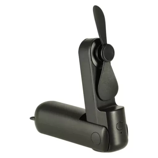 Összecsukható USB-C mini ventilátor, 1200 mAh, 3 fokozat, fekete