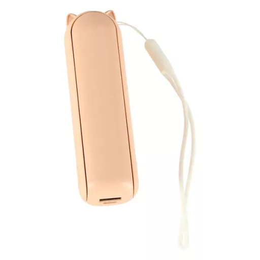Mini összehajtható USB asztali-kézi ventilátor powerbank funkcióval, rózsaszín