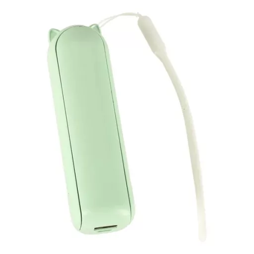 Hordozható mini USB ventilátor 3 sebességgel, powerbank funkcióval, zöld