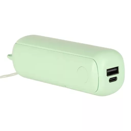 Hordozható mini USB ventilátor 3 sebességgel, powerbank funkcióval, zöld