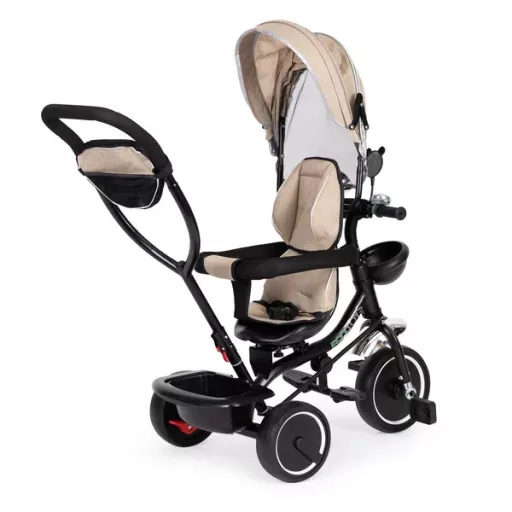 ECOTOYS bézs tricikli, 360° ülés, napellenző, 12–48 hó, 25 kg