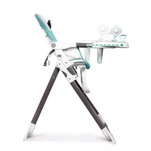 Ecotoys etetőszék kivehető tálcával, állítható lábtartóval, szarvas mintával, zöld-fehér-szürke