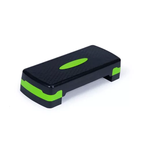 Fitness aerobic- step pad állítható fellépő magassággal, 67x27x10/15 cm, fekete-zöld