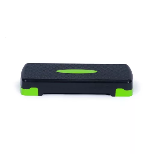 Fitness aerobic- step pad állítható fellépő magassággal, 67x27x10/15 cm, fekete-zöld