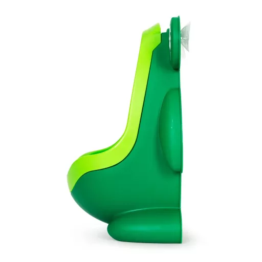 Béka formájú szoktató gyerek piszoár, műanyag, zöld, 29x22x16 cm