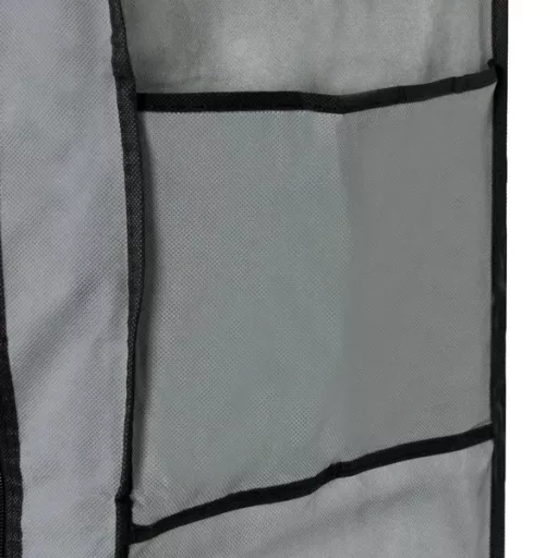 Textil ruhásszekrény 9 polccal, fém vázzal, cipő- és ruhatároló, 58×28×161 cm