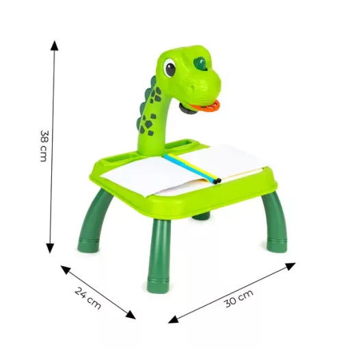 Dinoszauruszos rajzvetítő gyerekeknek, 24 minta, 12 filctoll, 3+ év