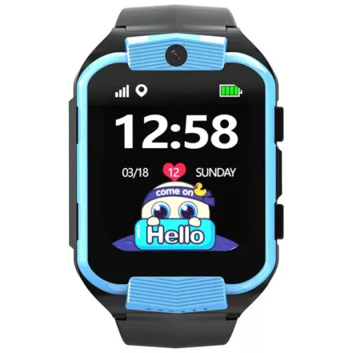 Gyerek 4G GPS okosóra IP65, 1.69'' érintőkijelző, kék/fekete