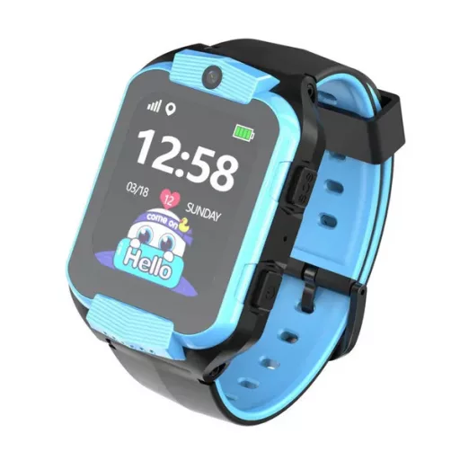 Gyerek 4G GPS okosóra IP65, 1.69'' érintőkijelző, kék/fekete