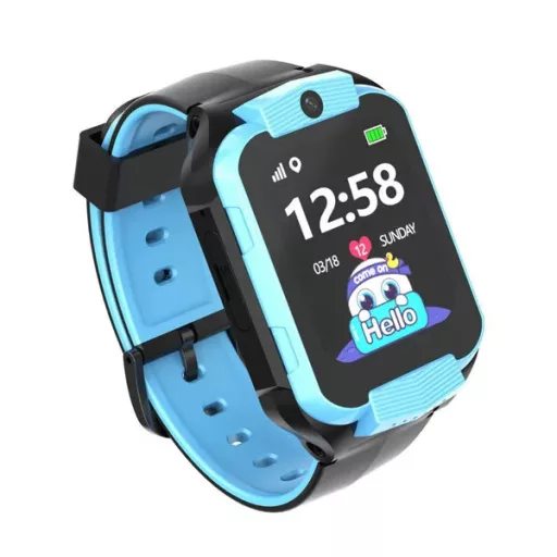 Gyerek 4G GPS okosóra IP65, 1.69'' érintőkijelző, kék/fekete