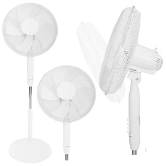   Álló ventilátor 45 W, 40 cm átmérő, 5 lapát, 3 sebesség, fehér
