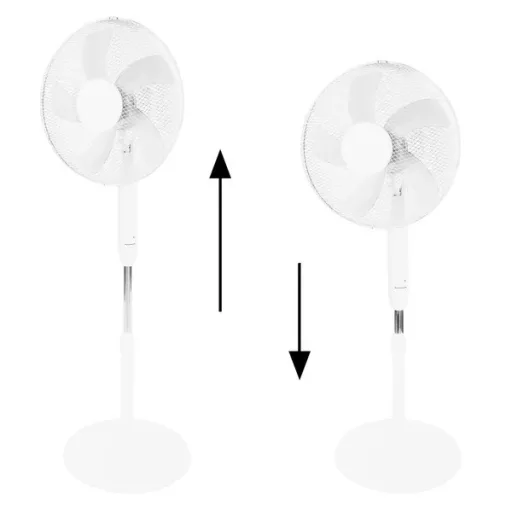Álló ventilátor 45 W, 40 cm átmérő, 5 lapát, 3 sebesség, fehér