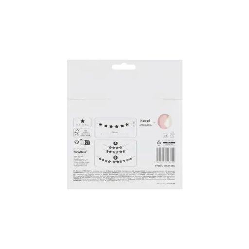 Világos rózsaszín csillagos 'Baby Shower' papír girland 290x16,5 cm