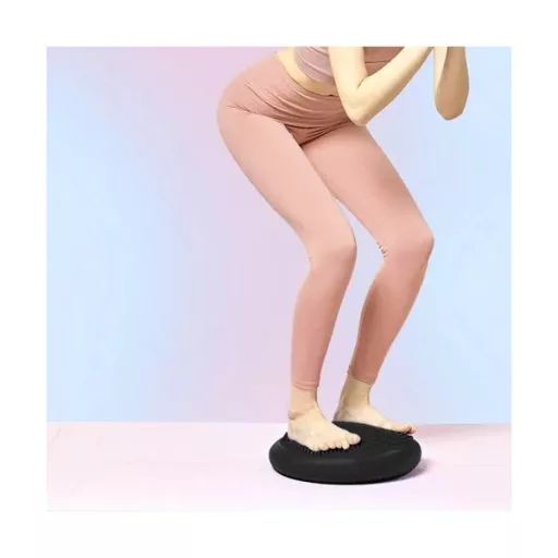 Szenzoromotoros egyensúlypárna pumpával, 34 cm, fekete, PVC