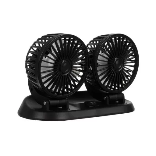 Dupla fejes autóventilátor 12 V, 360° forgatható, 2 sebesség, csendes – Xtrobb