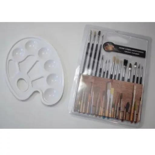 Festőkészlet állítható bükkfa állvánnyal, akrilfestékek 12x12 ml