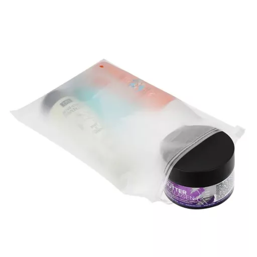 Matt cipzáras műanyag tasak, 450×600 mm, 50 db, újrazárható