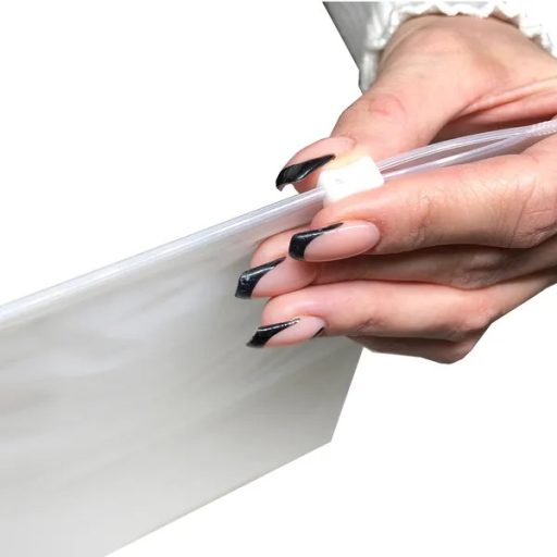 Matt cipzáras műanyag tasak, 450×600 mm, 50 db, újrazárható