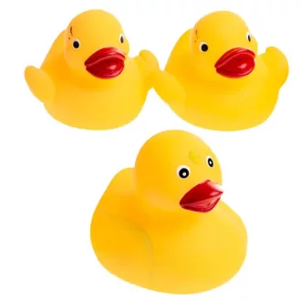   Fürdőjáték lyuk nélküli sárga kiskacsák, 3 db, BPA-mentes gumi