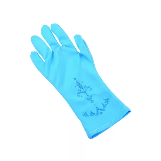 Kék hercegnői jelmezkészlet: korona, jogar, fonott hajcsat, kesztyű