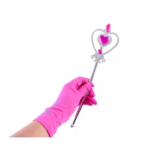 Hercegnő jelmez kiegészítő szett: korona, fonott hajcsat, jogar, kesztyű