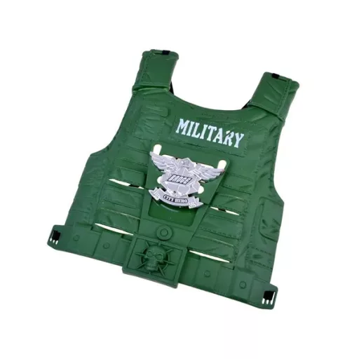 Gyerek katonai jelmez szett hangot adó fegyverekkel, mellénnyel