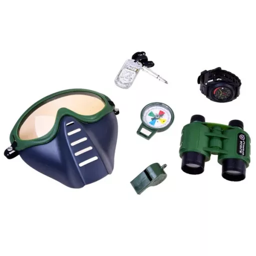 Gyerek katonai jelmez szett hangot adó fegyverekkel, mellénnyel