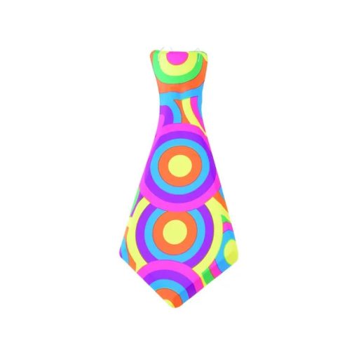 Színes műanyag nyakkendő rugalmas pánttal, 30×14,5 cm – jelmezhez, bulira