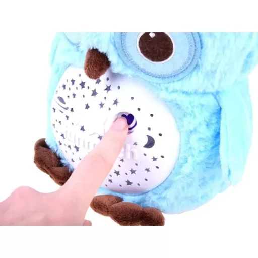 Bagoly plüss projektoros altatójáték színes fényekkel, dallamokkal 23 cm