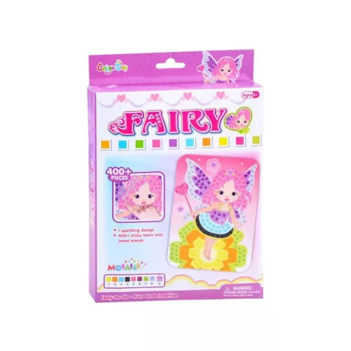 Tündéres mozaik matricás kép, habszivacs négyzetekkel, 21.5×16 cm