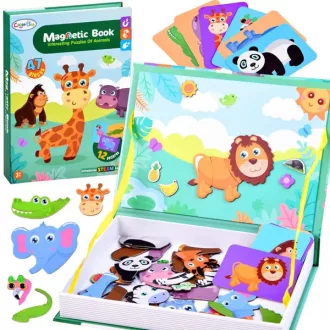 Mágneses állatkerti puzzle könyv