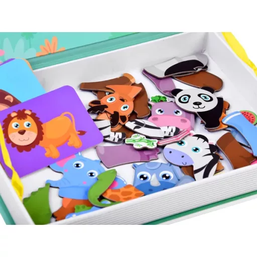 Mágneses állatkerti puzzle könyv