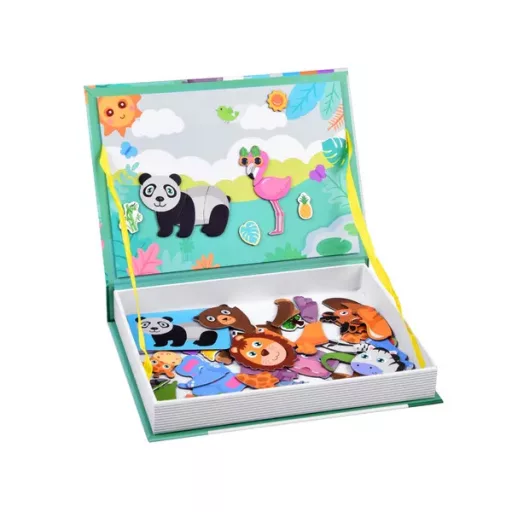 Mágneses állatkerti puzzle könyv
