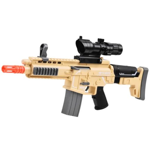 Hablövedékes játék puska hang- és fényhatással, 48 cm, 10 lövedék