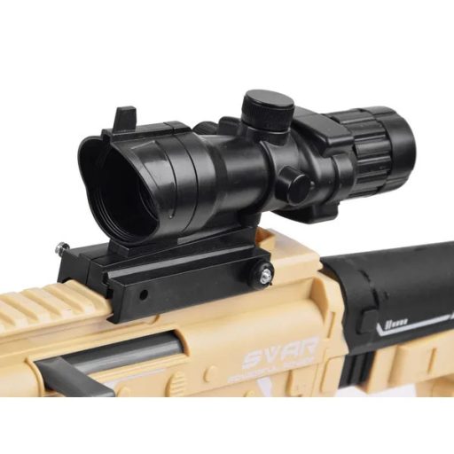 Hablövedékes játék puska hang- és fényhatással, 48 cm, 10 lövedék