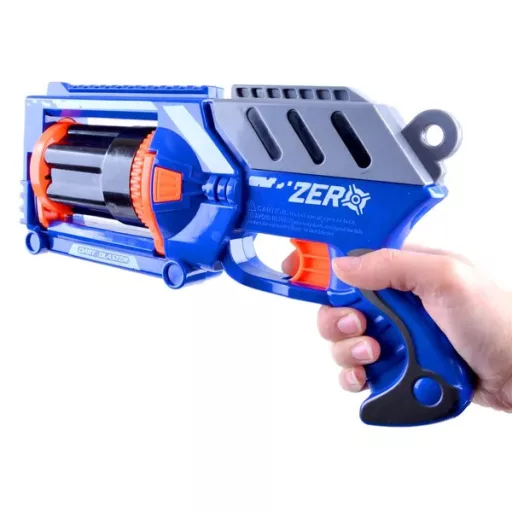 Szivacslövő játékpisztoly, 10 hablövedékkel, 31 cm