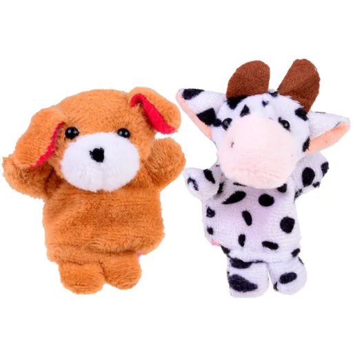 Plüss állatos ujjbábok, 10 darabos készlet gyerekeknek