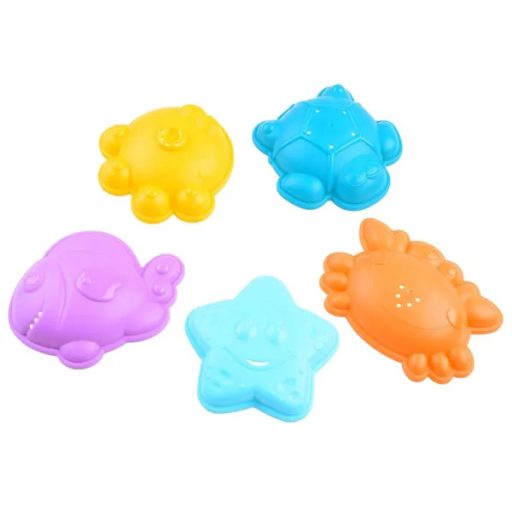 Puha szilikon homok- és fürdőjáték szett vödörrel, 13 részes