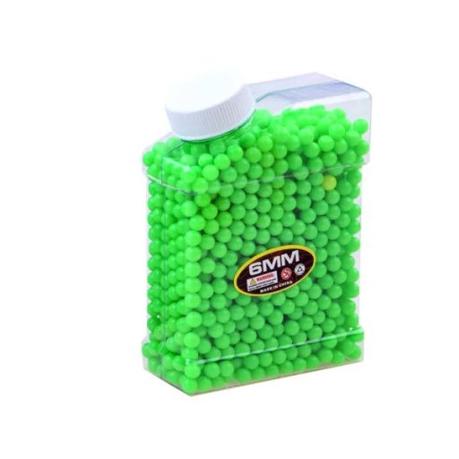 6 mm műanyag airsoft BB golyók palackban, kb. 125 g