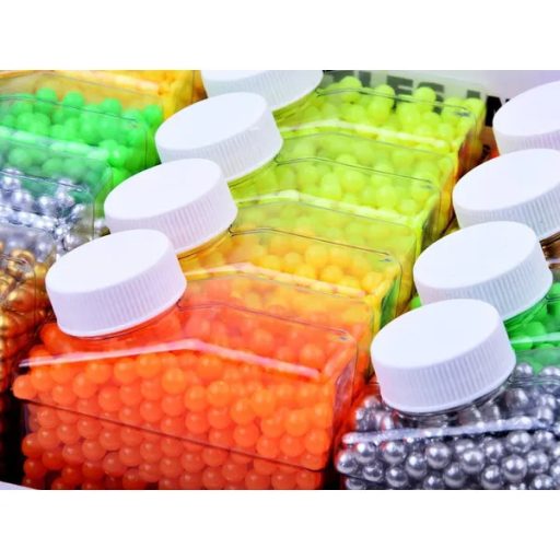 6 mm műanyag airsoft BB golyók palackban, kb. 125 g