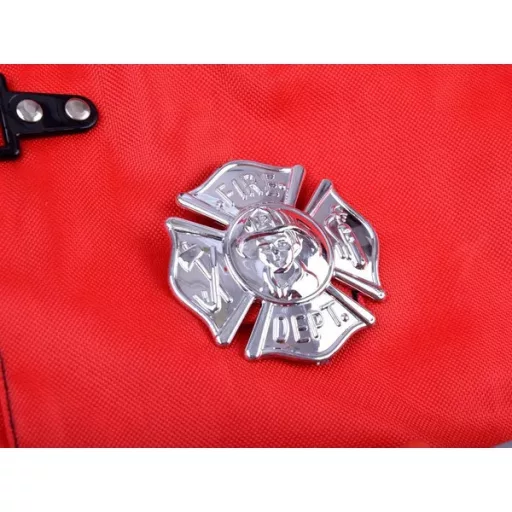 Gyermek tűzoltó jelmez szett sisakkal, eszközökkel, 3-8 év