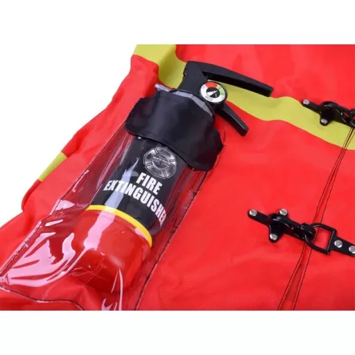 Gyermek tűzoltó jelmez szett sisakkal, eszközökkel, 3-8 év
