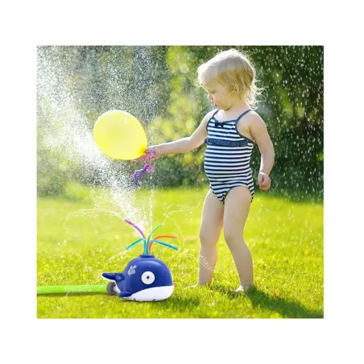 Vidám bálna kerti vízpermetező gyerekeknek, 19×14×12 cm, ½″