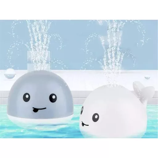 Fény- és zenélő fürdőbálna mozgó platformmal, mini szökőkúttal