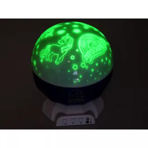 RGB zenélő projektor éjjeli lámpa gyerekeknek, 3 mintabetéttel