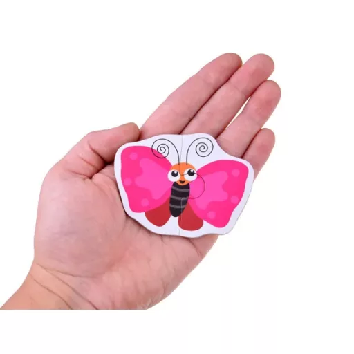 Színes, 24 darabos állatos két-részes karton puzzle, 3+ év